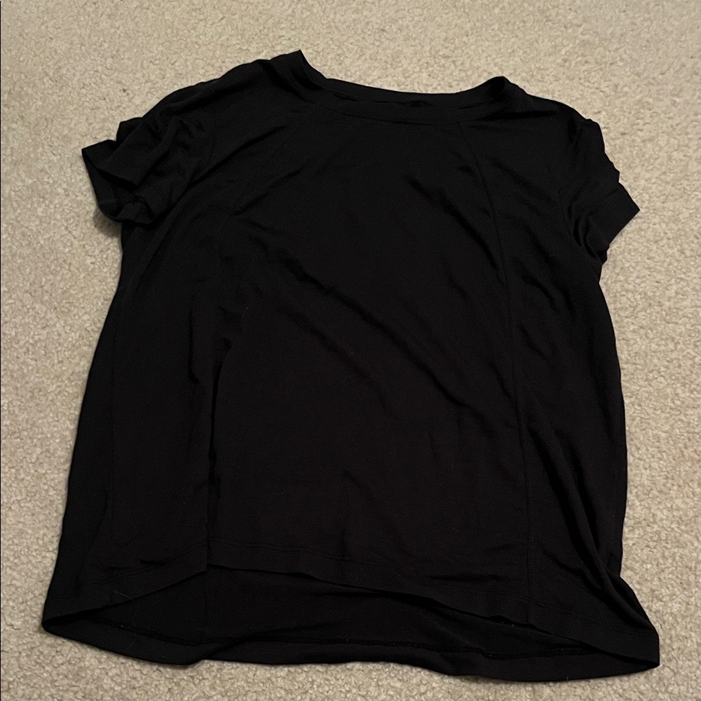 Avia Black Short Sleeve Scoop Neck Top